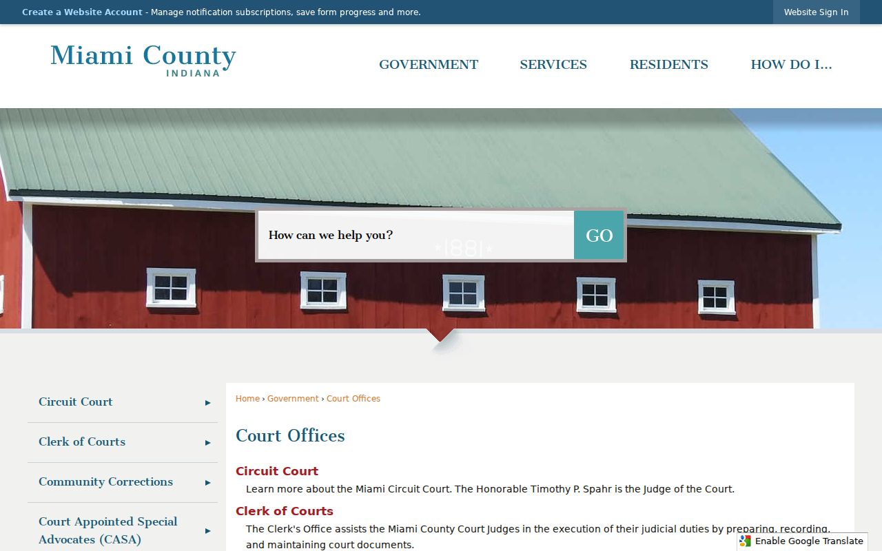 Miami County court docket office hub and court record links